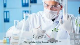  Presentation with biotechnology lab - Audience pleasing slides consisting of biotechnology-concept-with-scientist backdrop and a  colored foreground