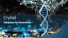  Presentation with biotechnology - PPT theme having biotechnology-digital-background-mixed-media background and a ocean colored foreground