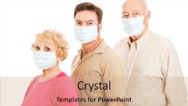  Presentation with surgical masks - Presentation theme featuring bioterrorism - senior couple and their adult background and a lemonade colored foreground