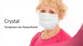  Presentation with surgical - Beautiful PPT theme featuring bioterrorism - senior woman wearing a surgical backdrop and a white colored foreground