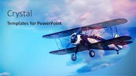  Presentation with show - Audience pleasing PPT theme consisting of biplane at an air show botswana africa backdrop and a light blue colored foreground