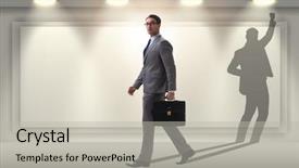  Presentation with bipolar - PPT theme consisting of bipolar disorder - businessman and his shadow background and a light gray colored foreground