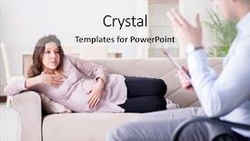  Presentation with doctor visiting family - Audience pleasing presentation consisting of bipolar disorder - pregnant woman visiting psychologist doctor backdrop and a white colored foreground
