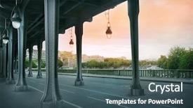  Presentation with railway - Colorful presentation theme enhanced with bir-hakeim bridge backdrop and a ocean colored foreground