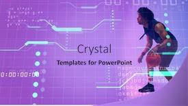  Presentation with machine learning - Slide deck enhanced with biracial-basketball-player-dribbling-ball background and a light blue colored foreground