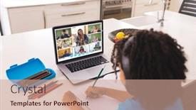  Presentation with colored pencils - Slide deck consisting of biracial-boy-with-colored-pencils background and a coral colored foreground