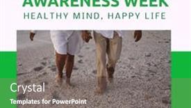  Presentation with mental healthcare - Slide set consisting of biracial-couple-walking-on-beach background and a gray colored foreground