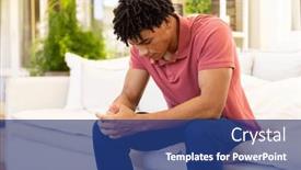  Presentation with living room - Presentation with biracial-depressed-young-man background and a ocean colored foreground