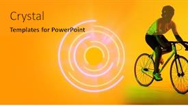  Presentation with racing - Slides with biracial-female-athlete-riding-bike background and a gold colored foreground