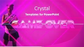  Presentation with female sport - Presentation enhanced with biracial-female-athlete-with-racket background and a purple colored foreground