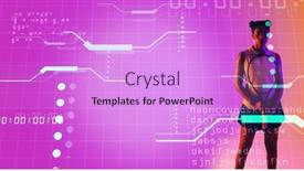  Presentation with machine learning - Slides with biracial-female-athlete-with-racket background and a lilac colored foreground