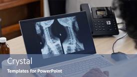  Presentation with healthcare communication - Slide deck consisting of biracial-female-doctor-using-laptop background and a ocean colored foreground