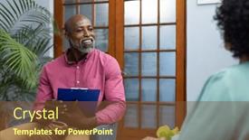  Presentation with african american patient - PPT layouts featuring biracial-female-patient-attending-therapy background and a tawny brown colored foreground