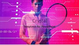  Presentation with timer - PPT theme with biracial-female-player-with-tennis background and a lilac colored foreground