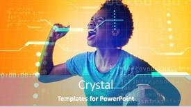  Presentation with face match - Theme enhanced with biracial-female-soccer-player background and a teal colored foreground