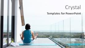  Presentation with space time - Slide deck consisting of biracial-man-doing-yoga-meditating background and a cool aqua colored foreground