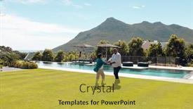  Presentation with assisted living - Presentation featuring biracial-senior-friends-doing-salsa background and a yellow colored foreground