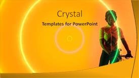  Presentation with abstract circles - Presentation featuring biracial-smiling-female-athlete background and a light gray colored foreground