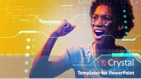  Presentation with face match - PPT theme with biracial-soccer-player-with-brazilian background and a teal colored foreground