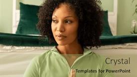  Presentation with healthy-lifestyle - Presentation theme having biracial-woman-practicing-yoga-meditation and a  colored foreground