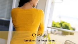  Presentation with long sleeve - PPT theme featuring biracial-woman-wearing-yellow-long background and a yellow colored foreground