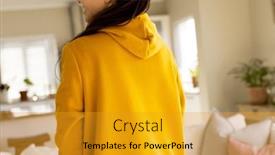  Presentation with yellow color - Slides consisting of biracial-woman-wearing-yellow-sweatshirt background and a gold colored foreground