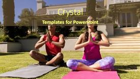  Presentation with active lifestyle - Slide deck consisting of biracial-young-couple-meditating background and a tawny brown colored foreground