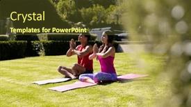  Presentation with active meditation - Slide deck consisting of biracial-young-couple-practicing-meditation background and a  colored foreground