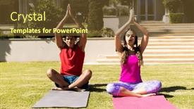  Presentation with active meditation - Slides featuring biracial-young-couple-with-arms background and a tawny brown colored foreground