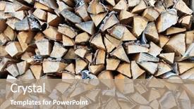  Presentation with pile - PPT theme having birch bark - pile of firewood background background and a  colored foreground