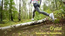  Presentation with sneakers - Beautiful slides featuring birch log while training backdrop and a tawny brown colored foreground