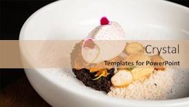  Presentation with cherry - Slide set consisting of bird-cherry-cake-with-sorbet background and a coral colored foreground