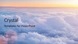  Presentation with bird eye view - Slide set consisting of bird eye view of clouds background and a light blue colored foreground