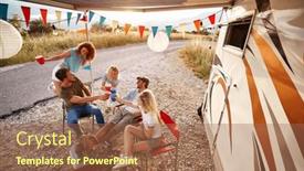  Presentation with friendship day - Presentation design with bird-eye-view background and a tawny brown colored foreground