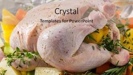  Presentation with chicken little chicks - Cool new slide deck with bird go - raw chicken stuffed with herbs backdrop and a  colored foreground