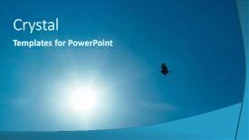  Presentation with blue sky - Presentation theme having bird-of-prey-flying and a ocean colored foreground