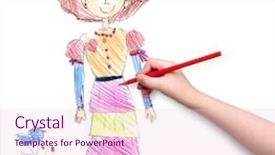  Presentation with save girl child - Cool new PPT theme with bird on bush child draw backdrop and a lemonade colored foreground