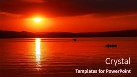  Presentation with switzerland - Presentation theme with bird-over-sempach-lake background and a tawny brown colored foreground