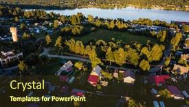  Presentation with forests - Amazing theme having bird's-eye view of the village in the forests of karelia russia backdrop and a tawny brown colored foreground