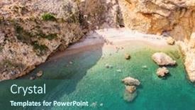  Presentation with 2019 - Colorful presentation design enhanced with bird-s-eye-view backdrop and a ocean colored foreground