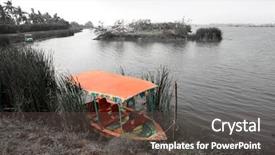  Presentation with national parks - PPT theme having bird sanctuary in india background and a dark gray colored foreground