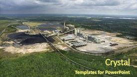  Presentation with coal - Slides with bird track - aerial view of factory background and a  colored foreground