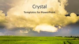  Presentation with nobody - Theme enhanced with bird track - field and nobody stormy landscape background and a blonde colored foreground