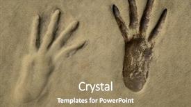  Presentation with footprint - Cool new presentation theme with bird track - footprint on a sand backdrop and a coral colored foreground