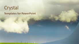  Presentation with tornado - PPT theme with bird track - tornado coming spectacular weather background and a soft green colored foreground