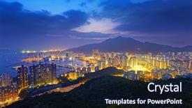  Presentation with south china sea - PPT layouts enhanced with bird trail - hong kong tuen mun skyline background and a wine colored foreground