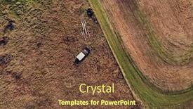  Presentation with vehicles - Colorful presentation enhanced with bird view of old abandoned and rusty vehicles in the autumn field backdrop and a tawny brown colored foreground