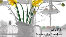  Presentation with islamic decorations decoration and motif - Presentation consisting of birdcage - beautiful bouquet with easter decorations background and a light gray colored foreground