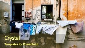  Presentation with birdcage - Amazing slide deck having birdcage - clothes hanging in some clothes backdrop and a tawny brown colored foreground