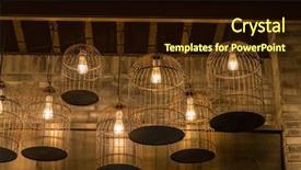  Presentation with birdcage - Presentation theme with birdcage lamps hanging background and a wine colored foreground